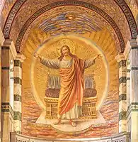 Christ Pantocrator inside the Sacred Heart Church (Berlin), c. 1900