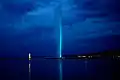 Jet d'Eau with blue light in 2007