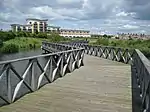 Wetlands walkway in Cardiff Bay