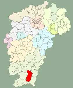 Location within Jiangxi