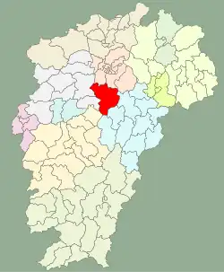 Location of Fengcheng City jurisdiction in Jiangxi