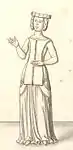 Joan of France, shown in a late 17th-century or early 18th-century drawing, married John VI, Duke of Brittany