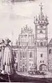 Cathedral with over-80-meter-tall Sobieski Tower. Early-18th-century view.