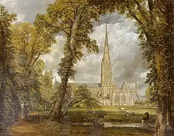 Constable, Salisbury Cathedral from the Bishop's Garden [1823 version] (Ulmus × hollandica)