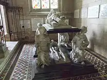 The monument to Sir John Hotham in St Mary's, South Dalton, East Yorkshire. The sculpture dates from after 1697.  It includes a skeleton and figures representing the four cardinal virtues.