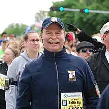 Jones smiling in running attire during the Bellin Run