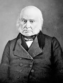 The sixth president of the United States, John Quincy Adams' "corrupt bargain" of 1824 is an example of patronage.