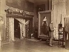 Sargent in his Paris studio, ca. 1885