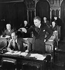 Westminster style parliamentary debate:  John G. Diefenbaker in the House of Commons of Canada, 1956