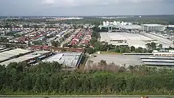 Taman Johor Jaya with supermarket Giant on the right