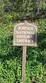 "Jordan National Historic District" sign, Clinton St.