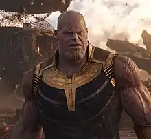 Thanos on his home planet of Titan portrayed by Josh Brolin in Avengers: Infinity War (2018) via motion and facial capture