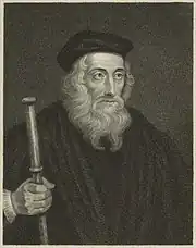 John Wycliffe, early dissident in the Roman Catholic Church during the 14th century