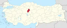 Location of the province within Turkey