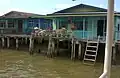 Traditional Bruneian Malay houses on stilts in Kampong Ayer, the traditional riverine settlement in Brunei.