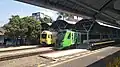 Prambanan Express and Solo Express trains at the station platform