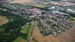 Aerial view from the northwest