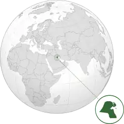 Location of Kuwait (green)