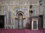 Marble and stone-paneled mihrab and wall of the Mosque-Madrasa of Sultan Hasan (1356–1361)