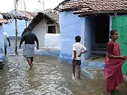 Houses flooded at Om Kaliamman Koil Street