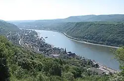 View of Kamp-Bornhofen in the Rhine Gorge