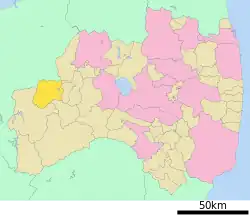 Location of Kaneyama in Fukushima Prefecture