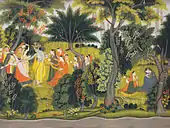 Pahari painting depicting women in Luanchari. ca.1760