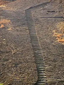 Rock cut stair leading to Kanheri