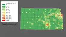 2000 Kansas Population map.