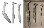 Karasuk blades vs Shang dynasty Yinxu blades.