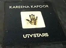 A hand-print of Kareena Kapoor