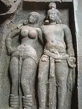 Extreme left panel with Mithuna couple