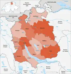 Districts in the Canton of Zürich