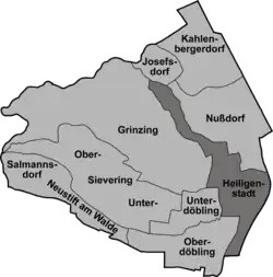 Location of the district within Döbling