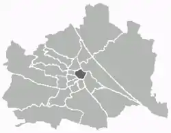 Location of the district within Vienna