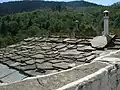 A typical flagstone roof in Kastanitsa, Greece.