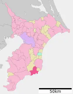 Location of Katsuura in Chiba Prefecture