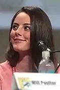 Kaya Scodelario at the 2014 San Diego Comic-Con International in San Diego, California.