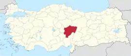 Location of the province within Turkey