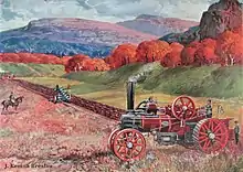 Plough-usage was revolutionized with the advent of steam-locomotives (as seen in this German 1890s watercolor)