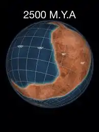 Map of Kenorland supercontinent 2.5 billion years ago[citation needed]