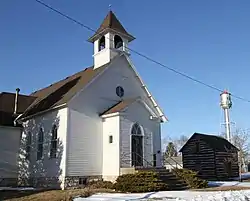 Kensett Methodist Church and the town water tower