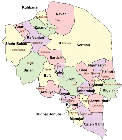 Counties of Kerman Province