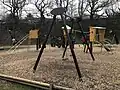 A swing and playground in Cumbria, United Kingdom.