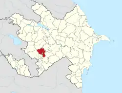 Map of Azerbaijan showing Khojaly District