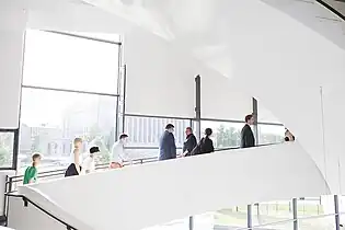 Staircase, with a view of the Parliament House