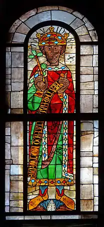 King David, stained glass windows from the Romanesque Augsburg Cathedral, late 11th century.