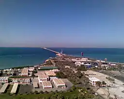 The causeway from the Bahrain side.