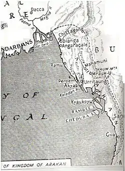 Early Dutch map of Arakan (present-day Rakhine State, Myanmar, and southern part of Chittagong Division, Bangladesh)