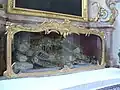 The sarcophagus of "Saint Clemens" at the Parish church of St. Gallus and Ulrich, Kißlegg, Germany.